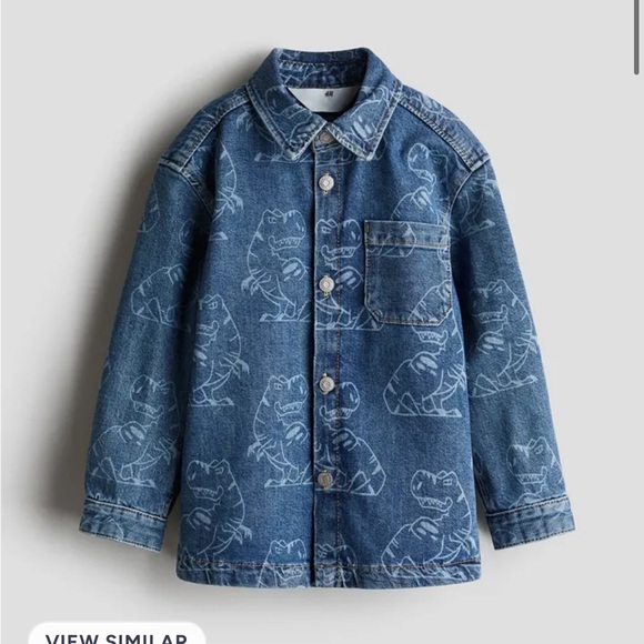 H&M Other - SET! // Boys Dino Pattern Denim Over-shirt + Jeans